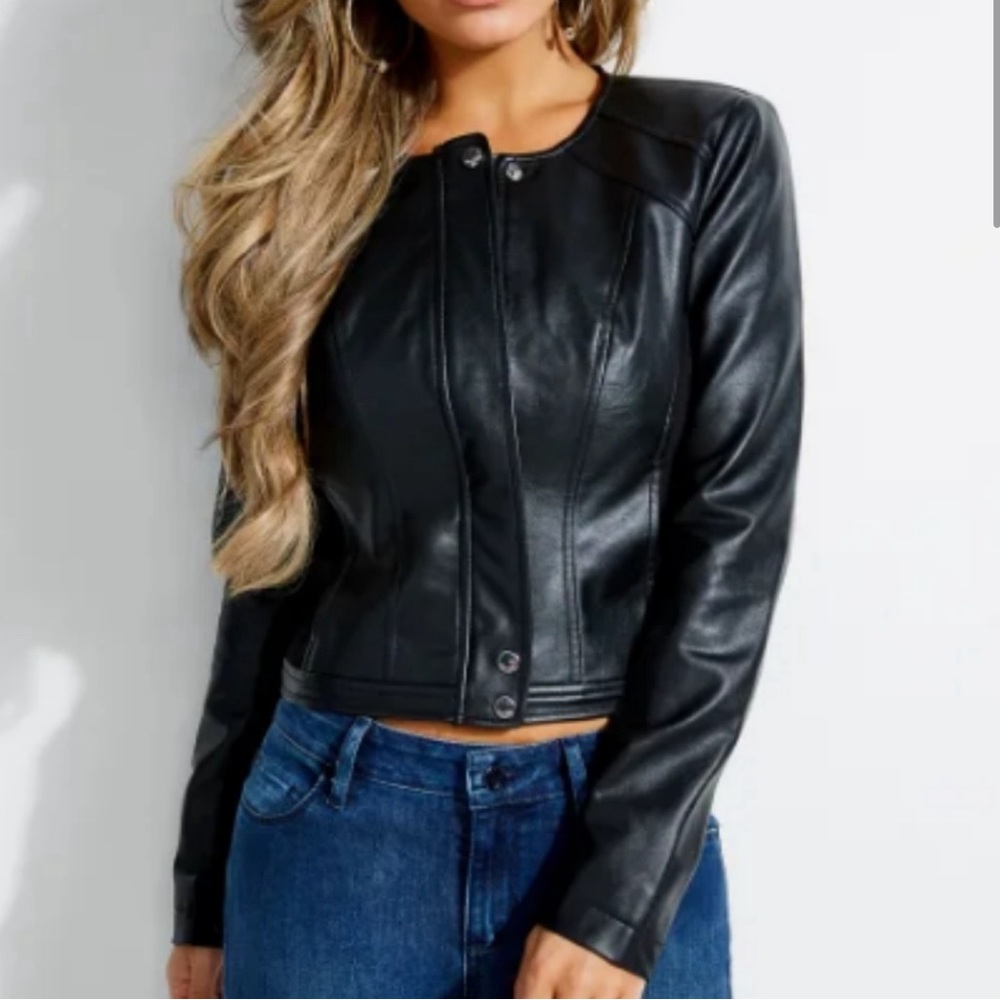 Guess Viper Faux-Leather Moto Jacket